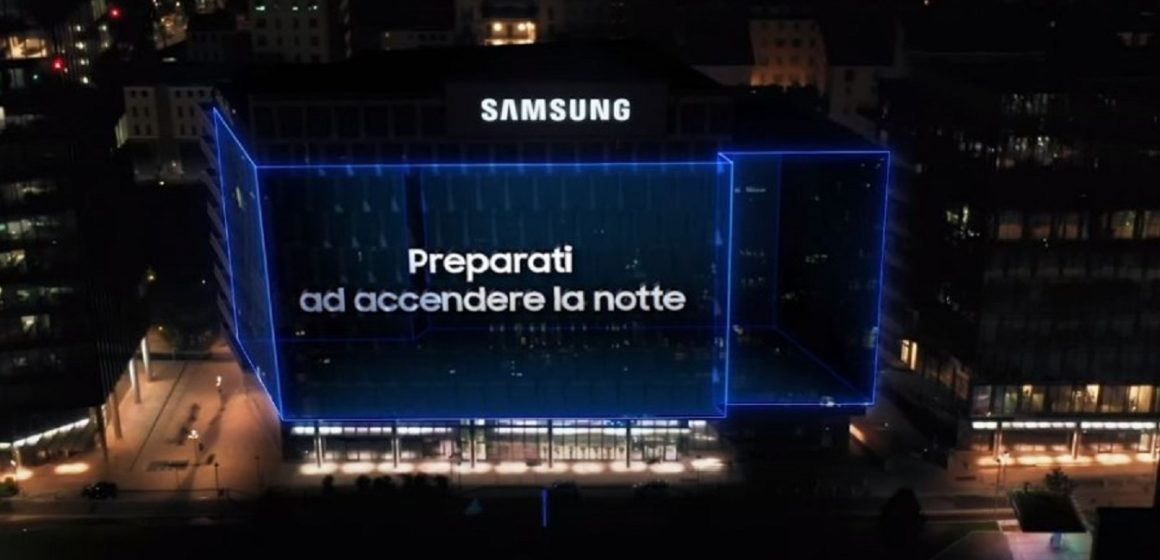 Il building di Milano di Samsung Italia si “veste” con una speciale proiezione virtuale 3D in vista dell’evento del 1° febbraio